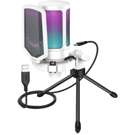 USB Gaming Microphone for PC & Console Streaming - White