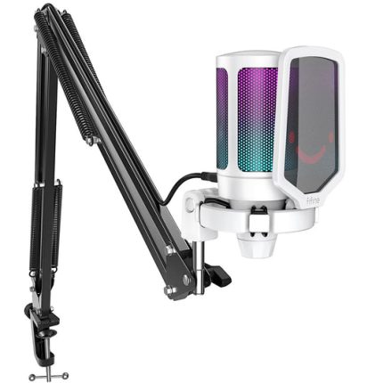 White USB Gaming Microphone Kit for Streaming & Recording