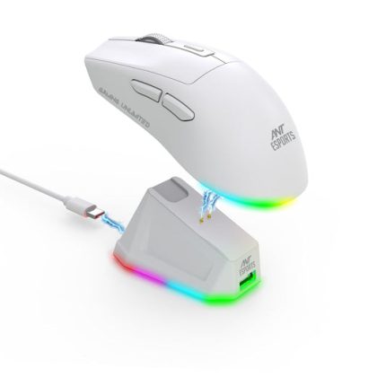 Wireless Optical Gaming Mouse 7200 DPI, 2.4G/Bluetooth, White