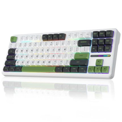 Green White Mechanical Gaming Keyboard - F87 Layout