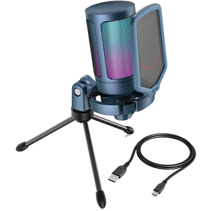 Blue USB Gaming Microphone for Streaming & PC